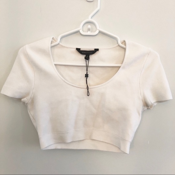 BCBGMaxAzria Tops - BCBG MaxAzria Maressa Thick White Crop Top